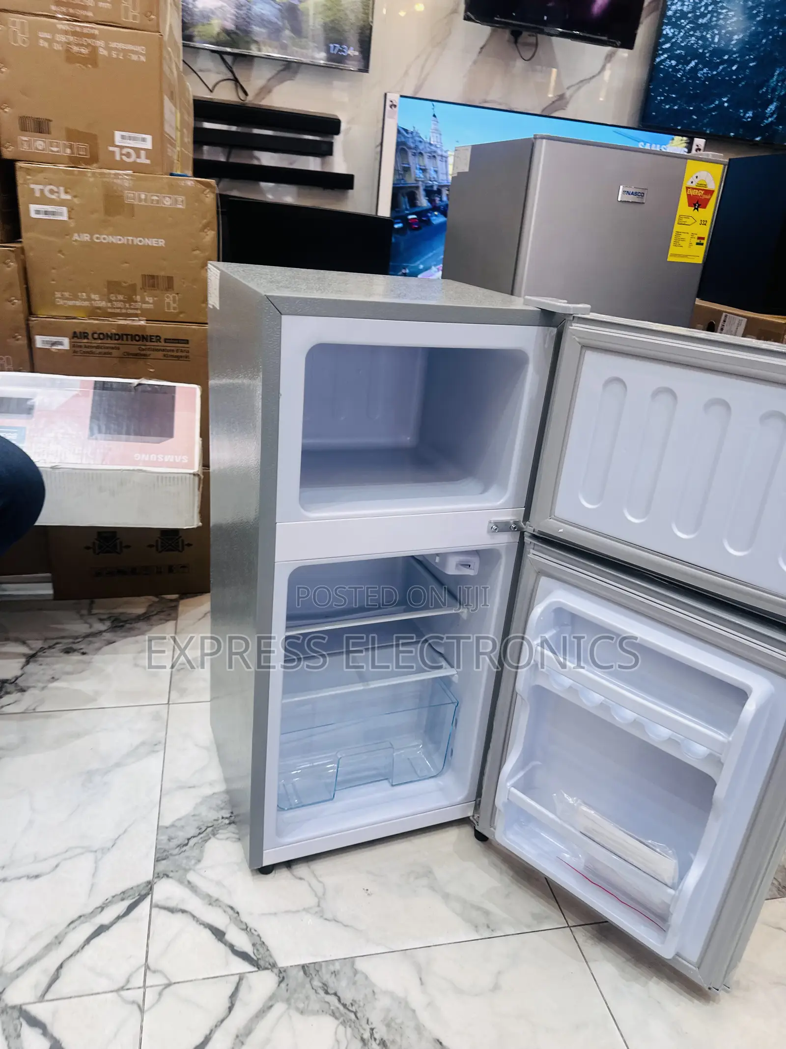 Sleek Slim Double Door Mini Fridge Nasco Nasf2-11