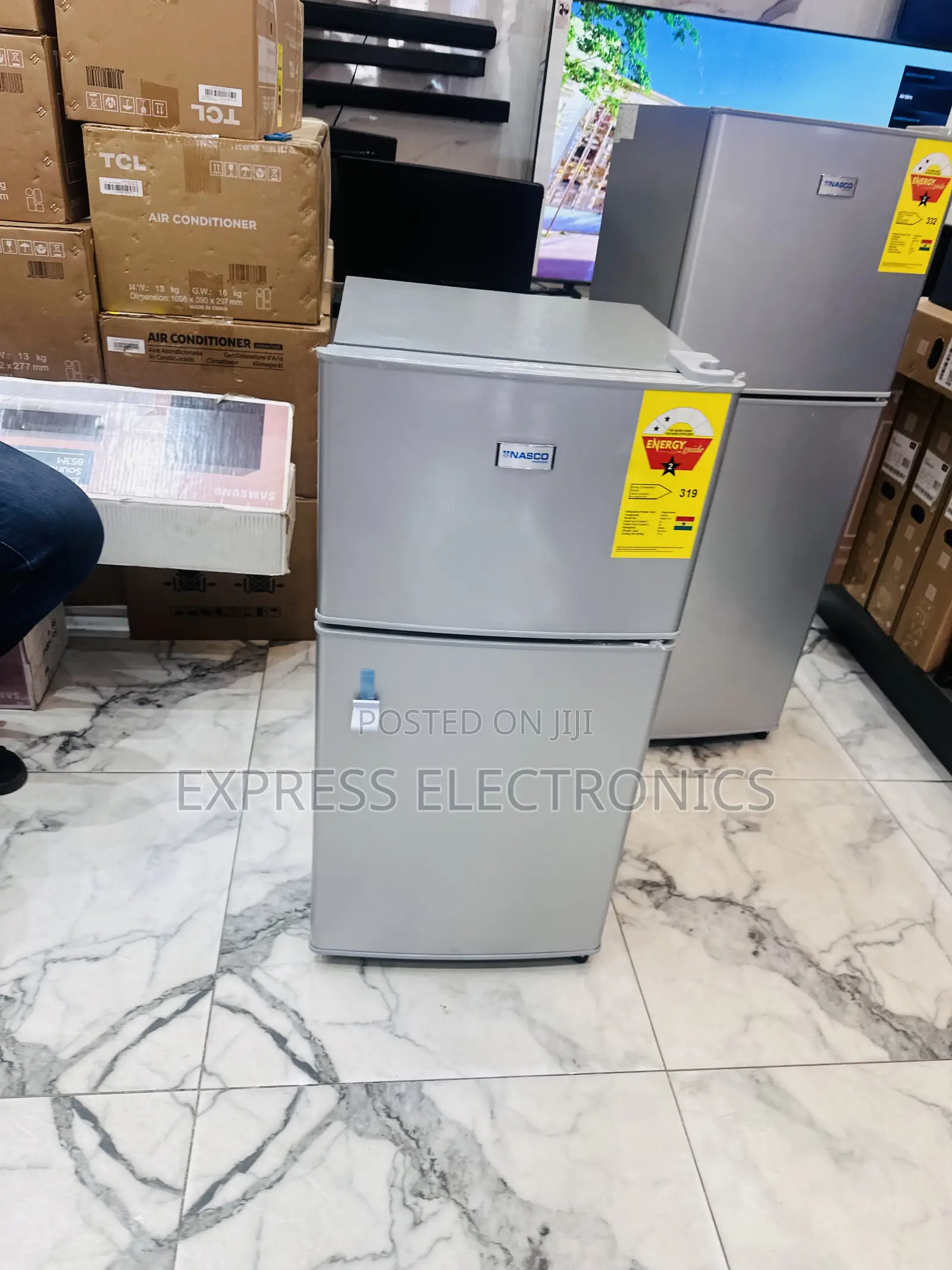 New Nasf2-11 Nasco Double Door Fridge Grey.