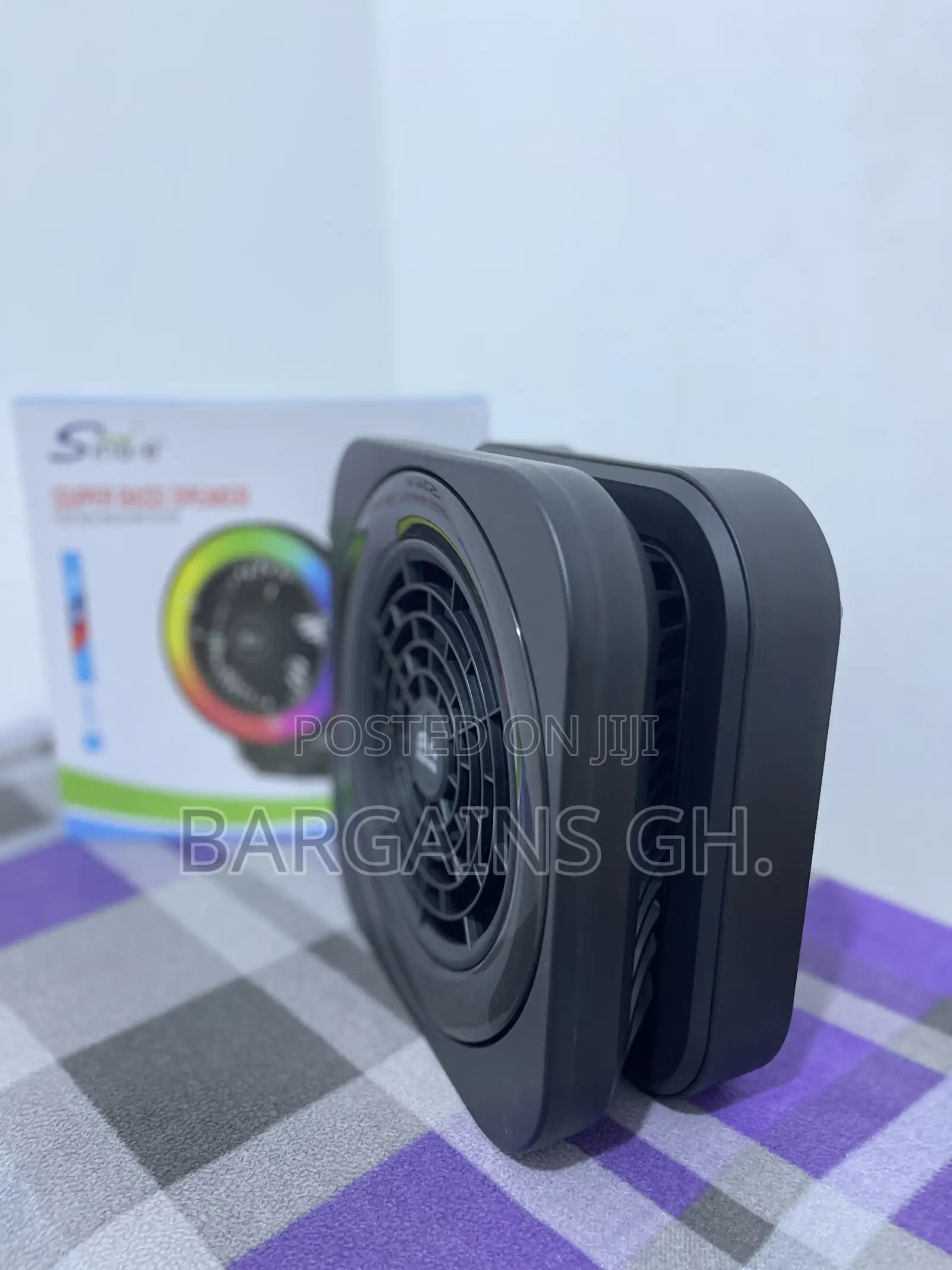 Portable Rechargeable Fan With Boombox Speaker and Light