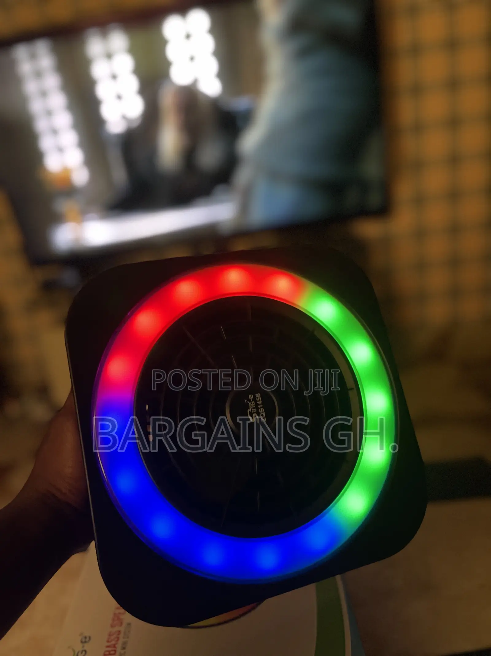 Portable Rechargeable Fan With Boombox Speaker and Light