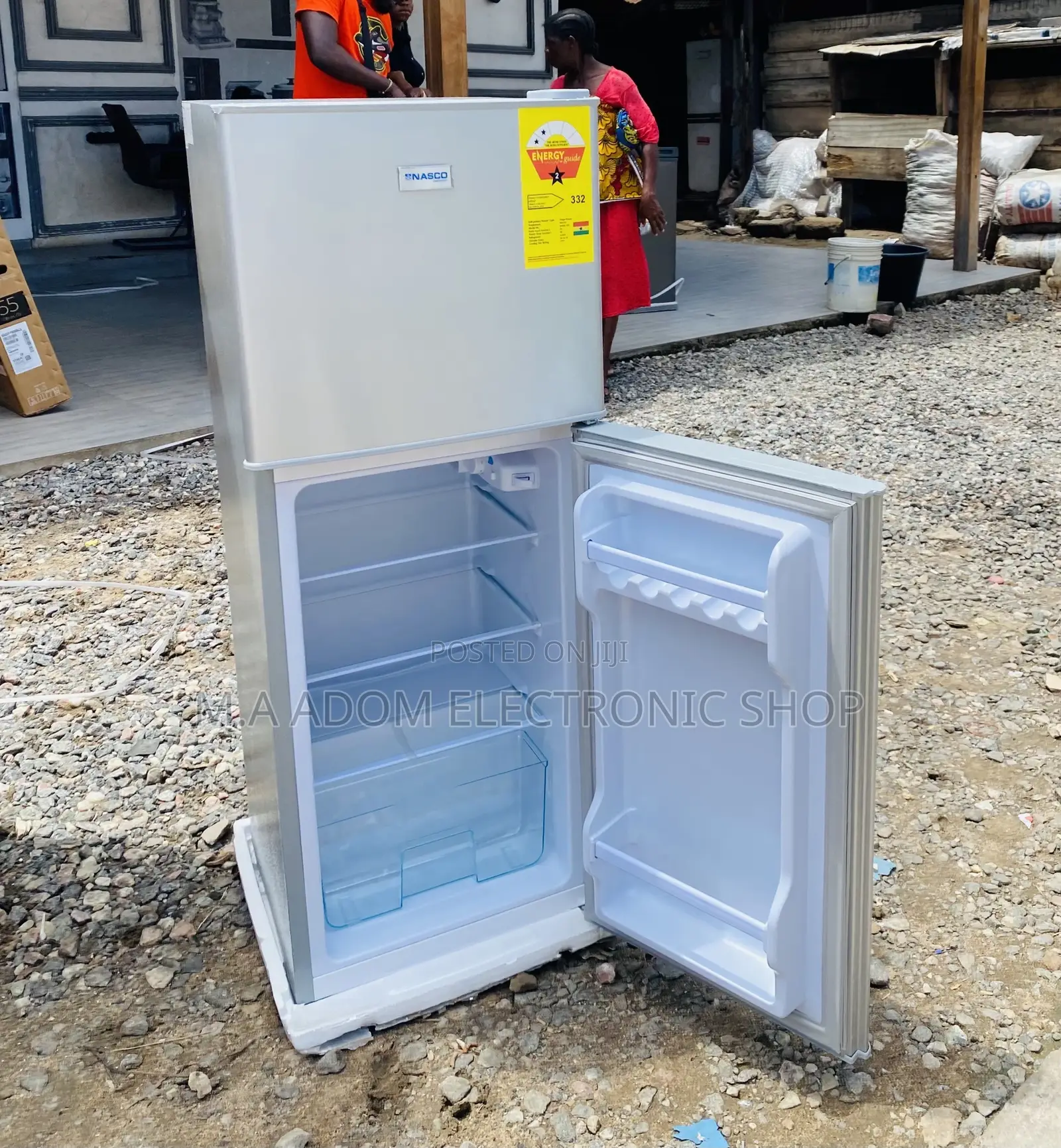 Nasco Nasf2-13fl Double Door Electric Fridge(Gray)