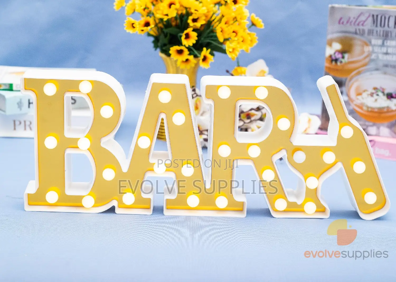 Gold Coloured Bar LED Decor Prop