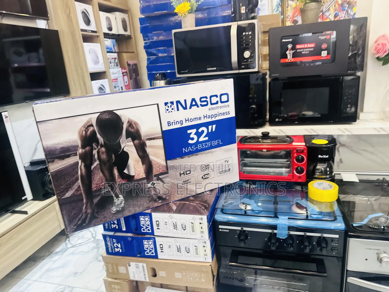 Call for the New Nasco 32”Fhd Satellite Tv.