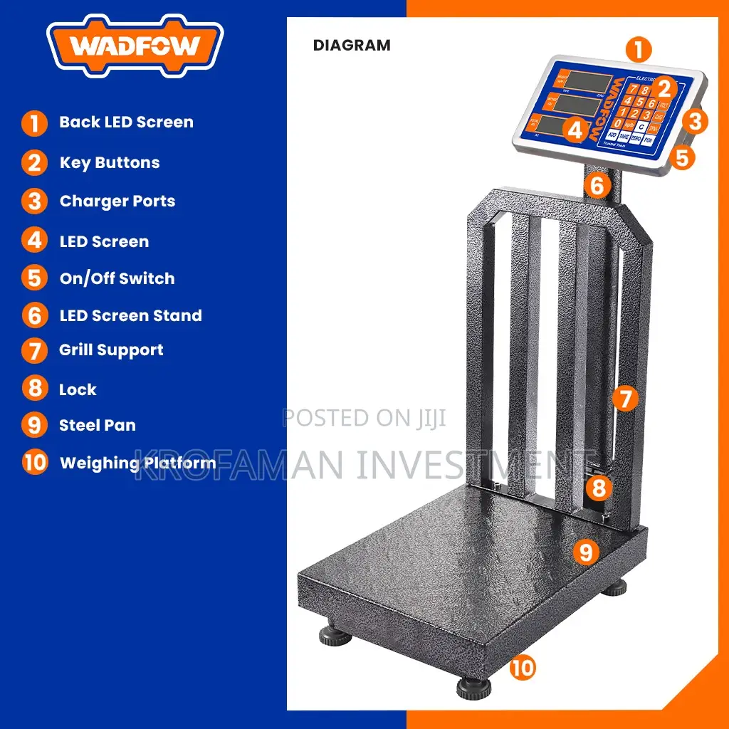 Wadfow 500kg Electronic Scale – Wec1550