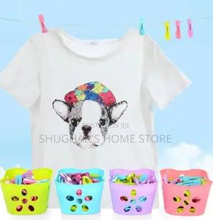 30pcs Plastic Clothes Pegs in a Basket