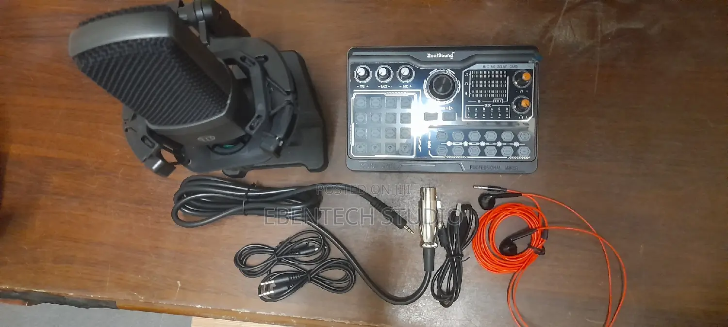 Zealsound Podcast Microphone and Sound Kit With Sound Card