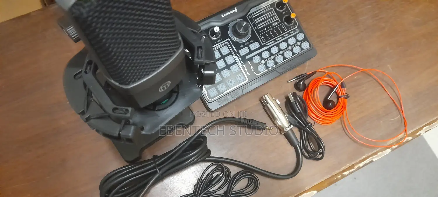 Zealsound Podcast Microphone and Sound Kit With Sound Card