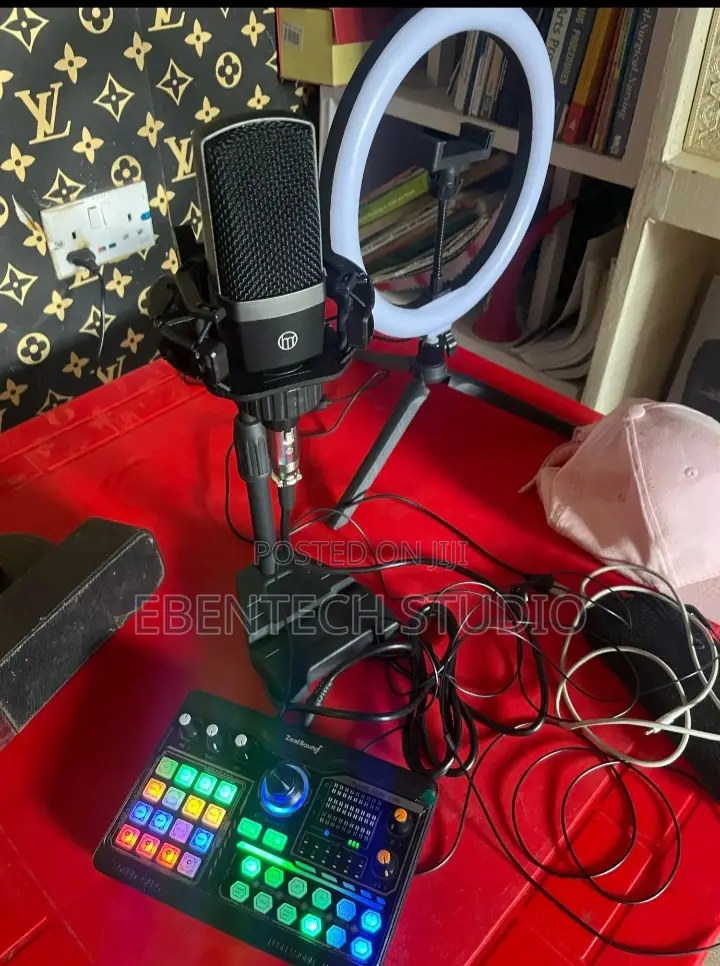 Zealsound Podcast Microphone and Sound Kit With Sound Card