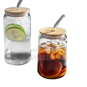 500ml Glass Cup With Glass Straw