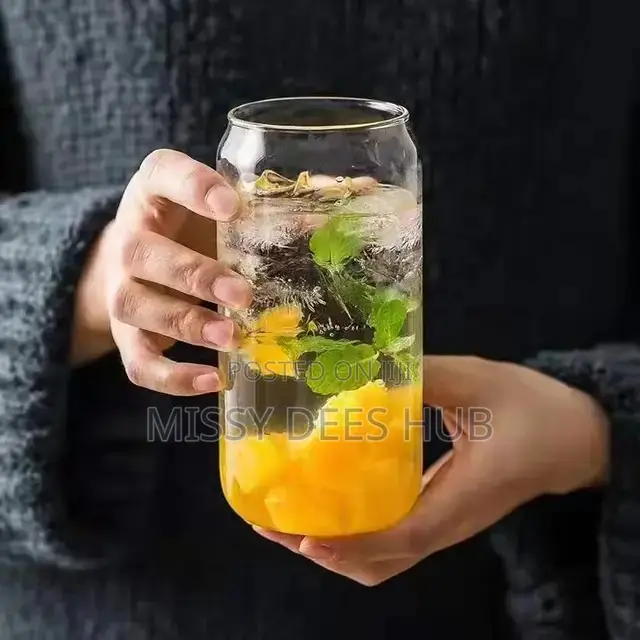 500ml Glass Cup With Glass Straw