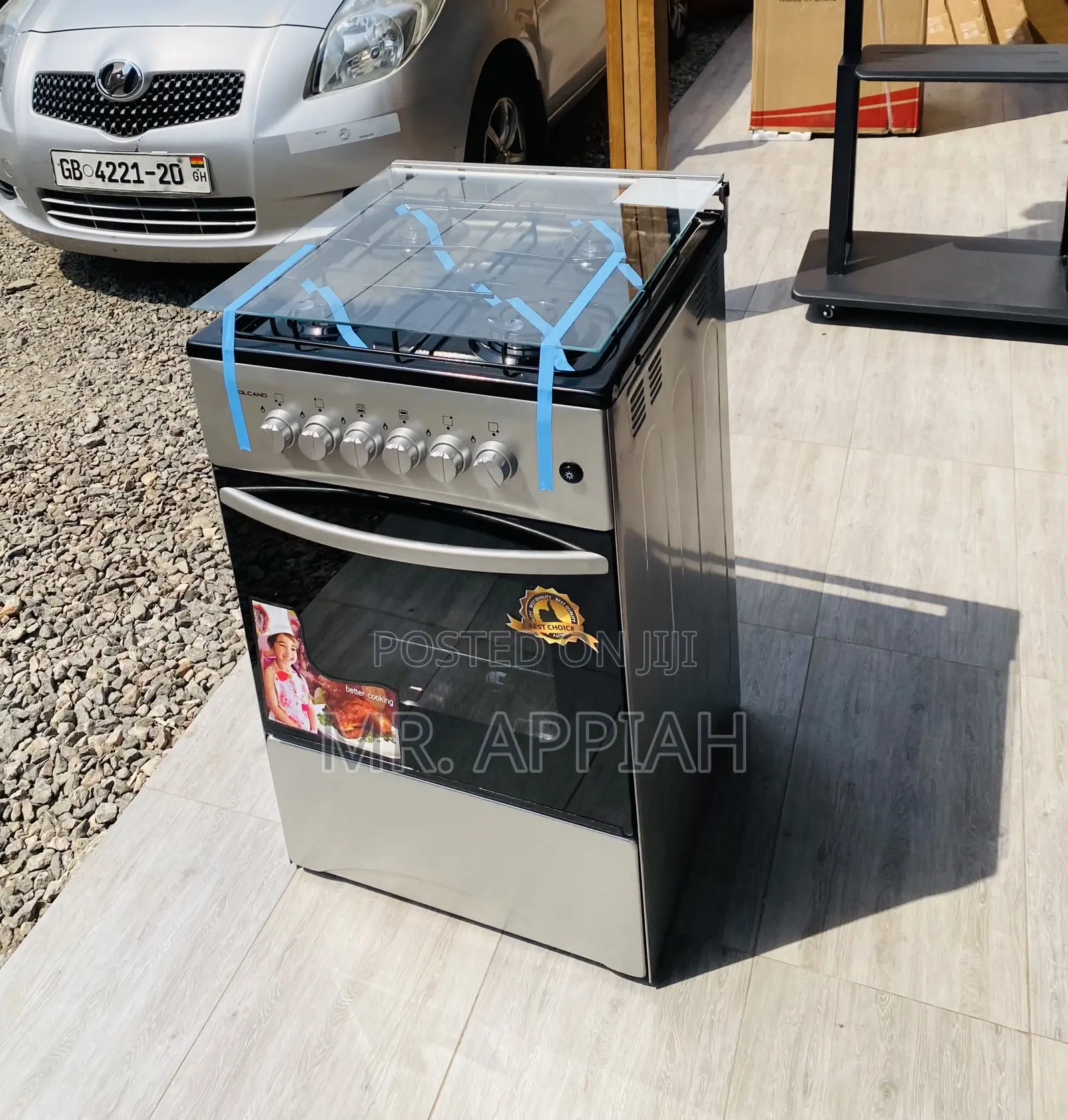 Adorable Volcano 50x50 Gas Oven 4 Burner(Gray).