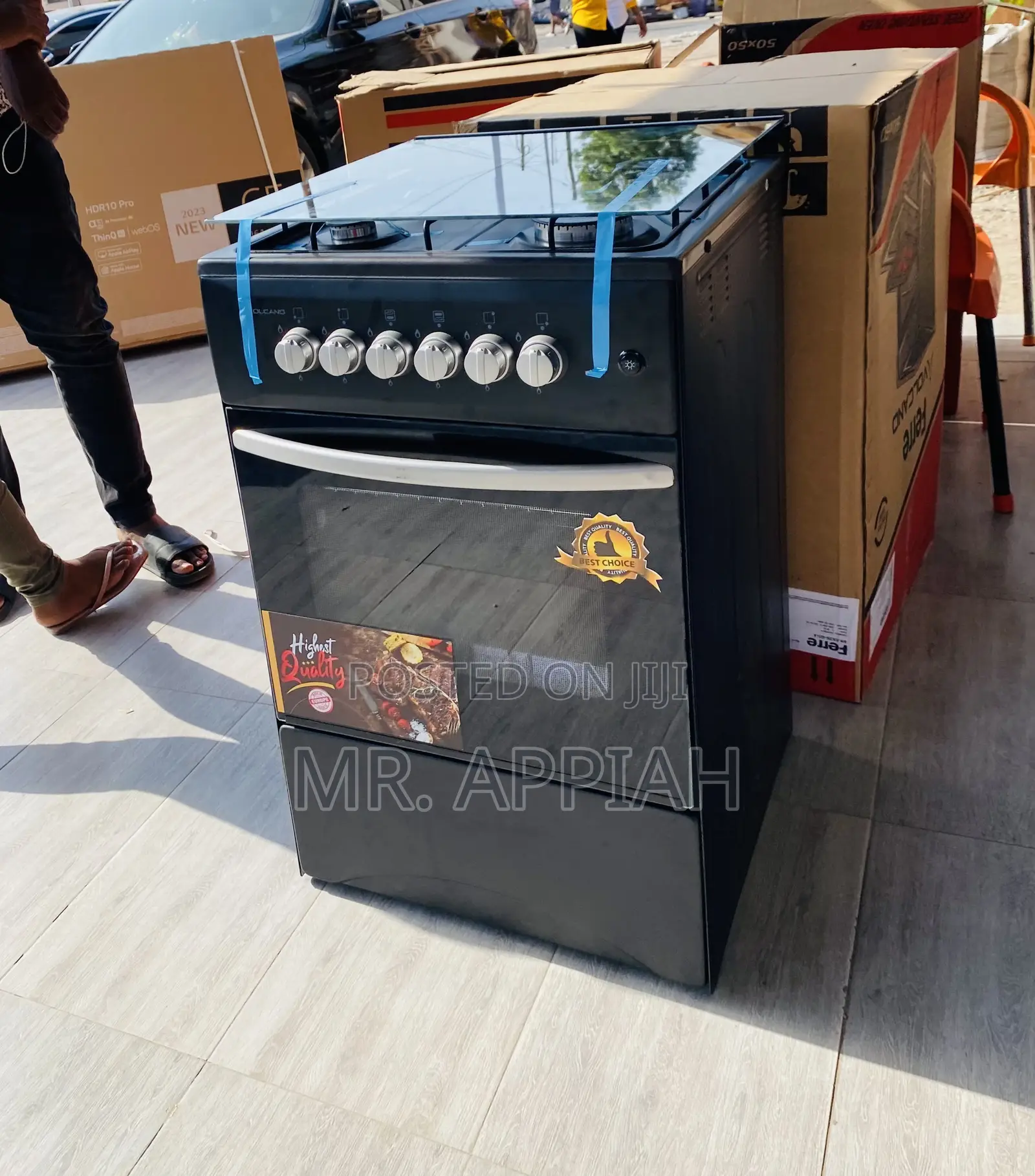 Elegant Black Volcano Gas Oven 4 Burner(50x50).