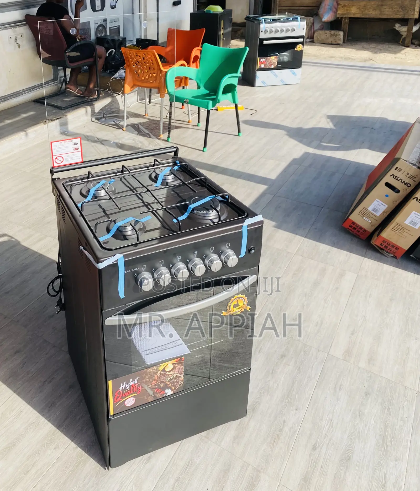 Quality 50x50 Volcano Gas Oven 4 Burner(Black).