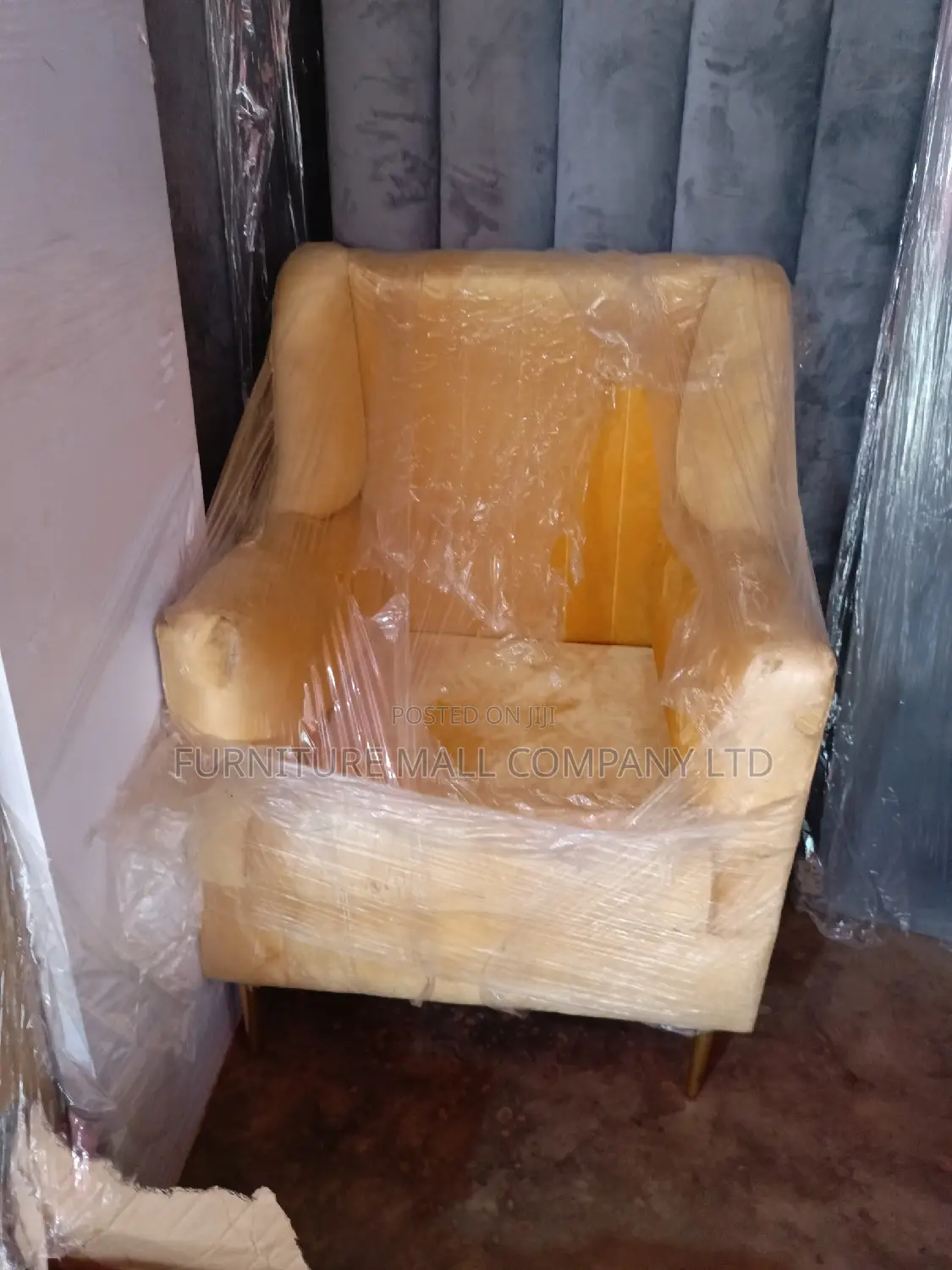 Sweet Golden Single Sofa . Free Delivery