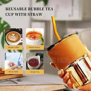 Glass Tumbler With Lid and Straw