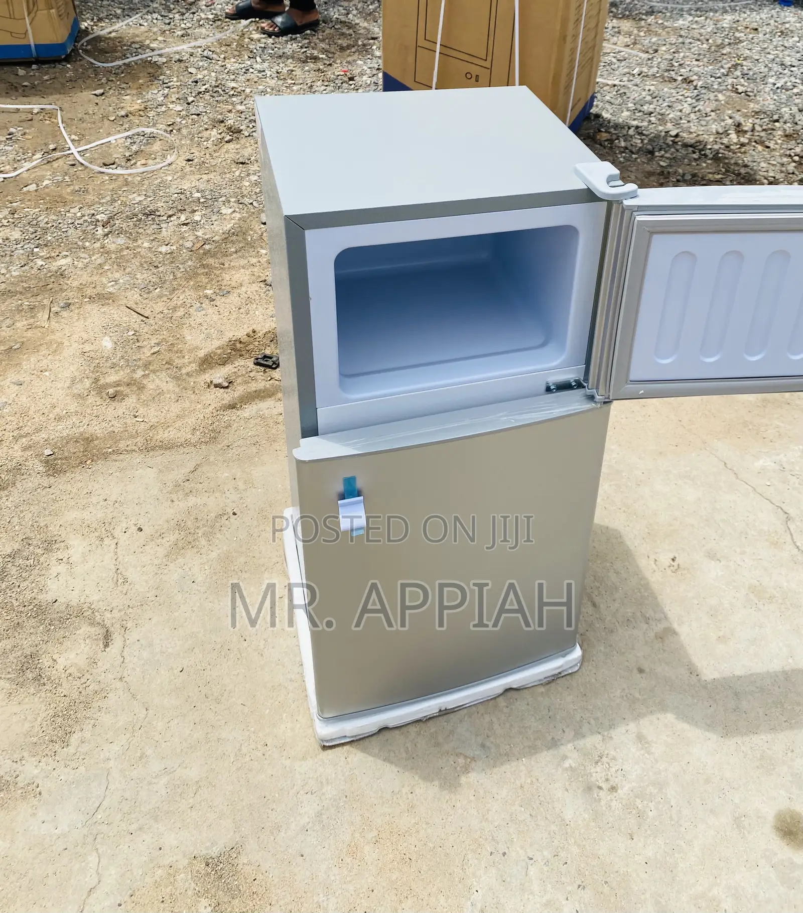 Elegant Nasco 86liters Double Door Table Top Fridge(Gray).