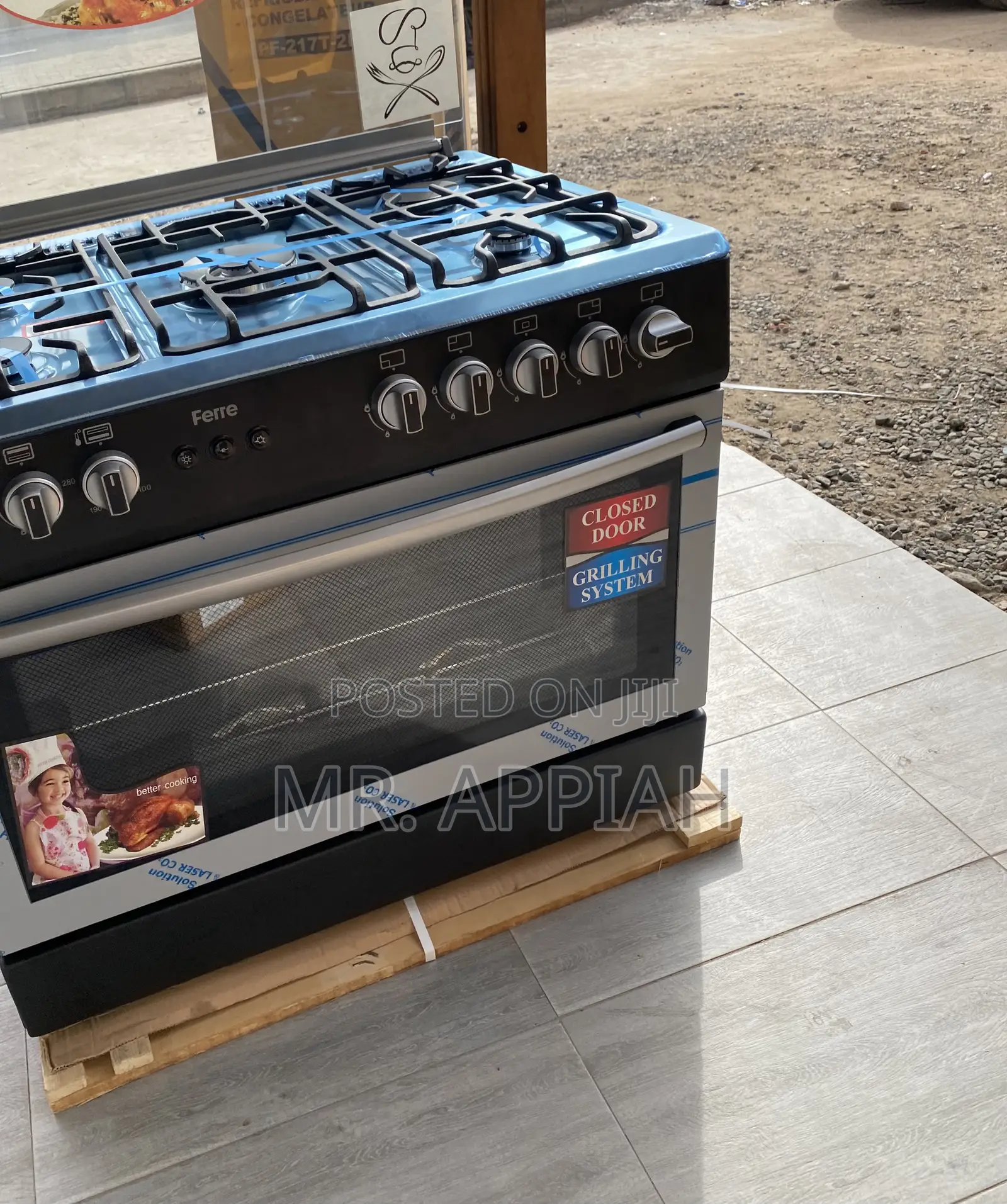 Ferre 5 Burner Allgas 90x60 Ions Auto Ignition(Black).
