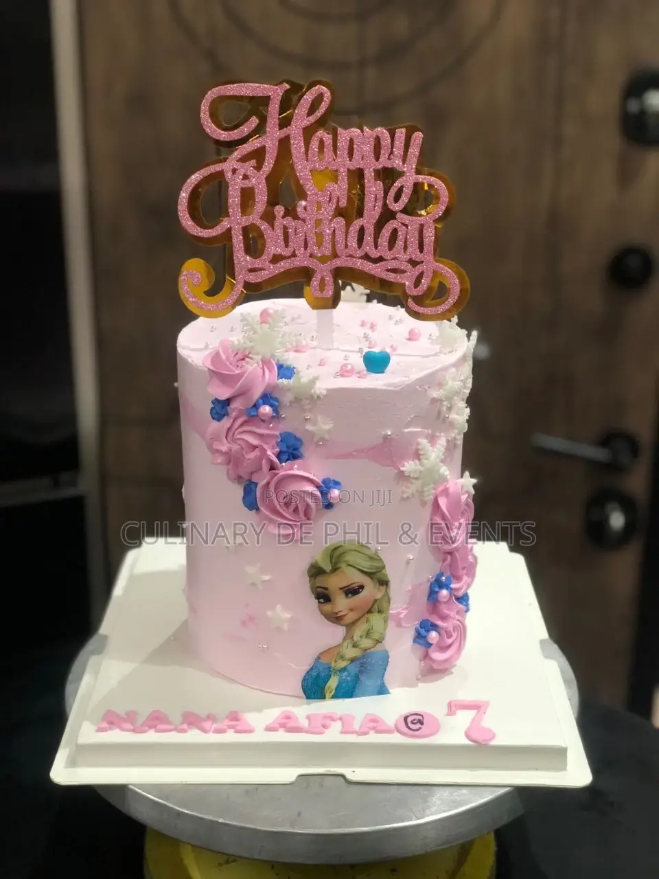 Pink Elsa Theme Cake