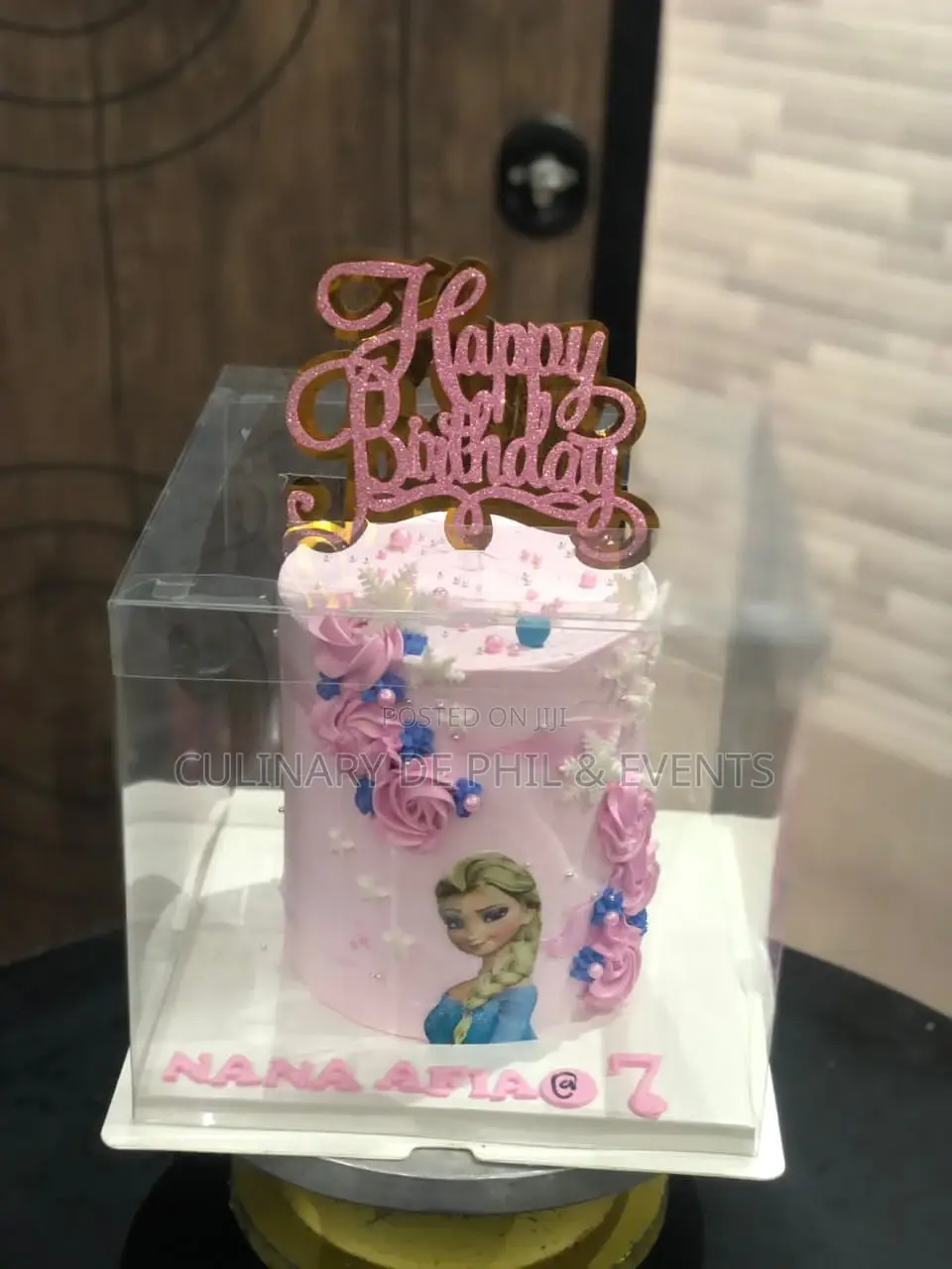 Pink Elsa Theme Cake