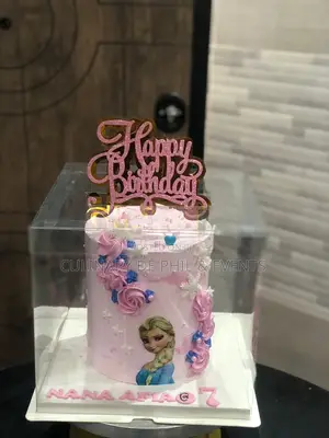 Pink Elsa Theme Cake
