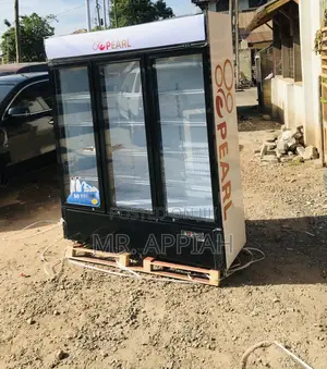 Durable Pearl PVC-150 Three Door Electric Beverage Cooler.