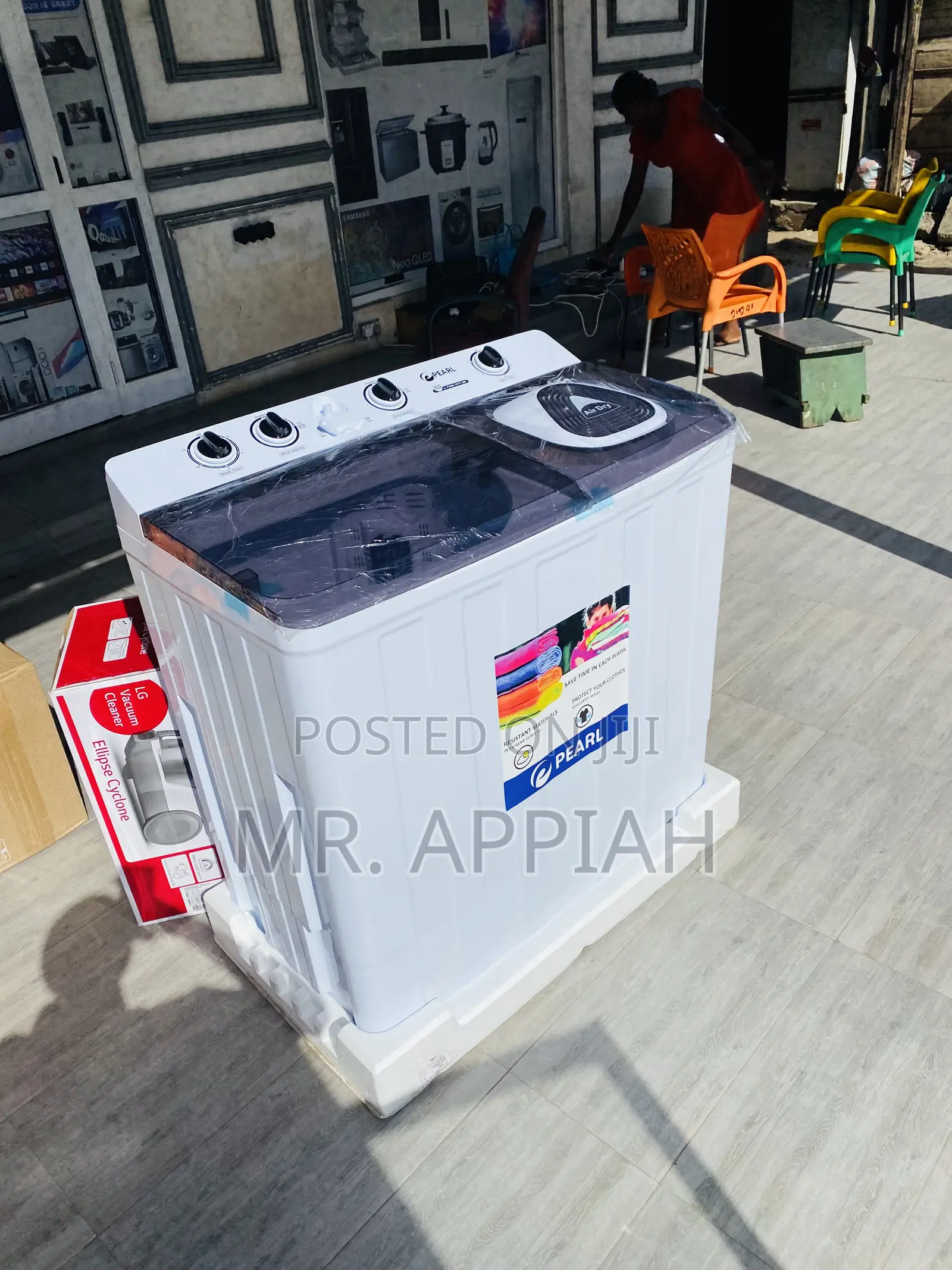 Semi-Automatic Pearl 15kg Top Load Washing Machine(White).