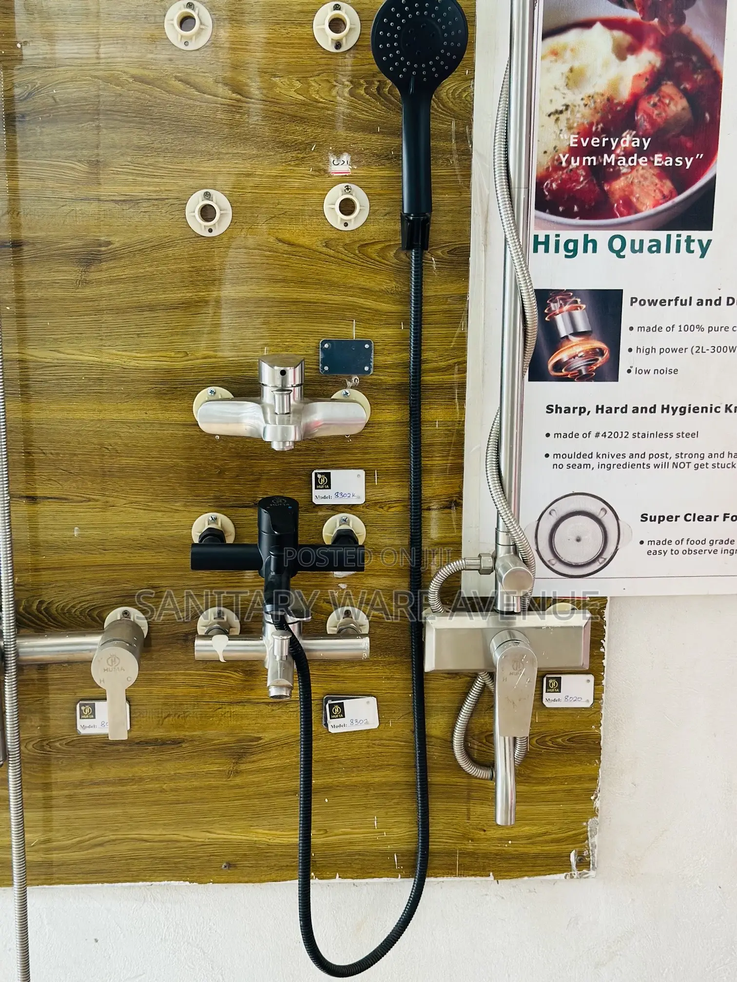 Telephone Shower - Bathroom Shower Pole - 2 in 1 Shower