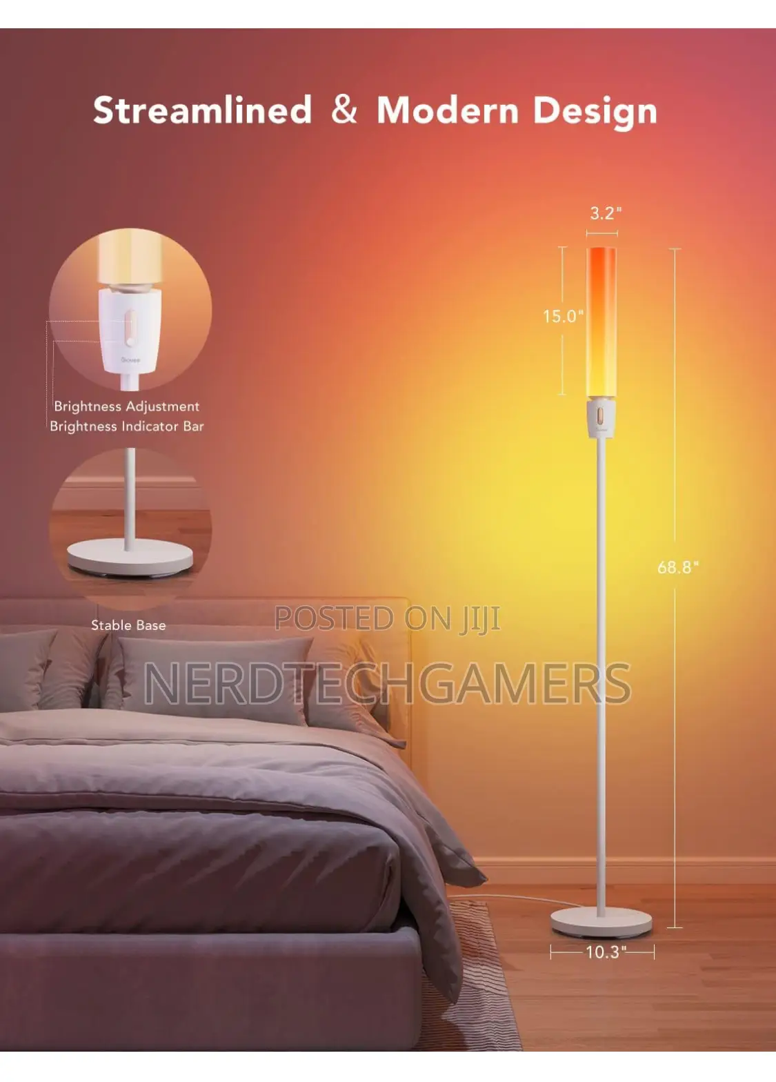 Govee RGBIC Cylinder Floor Lamp, LED Corner Floor Lamp