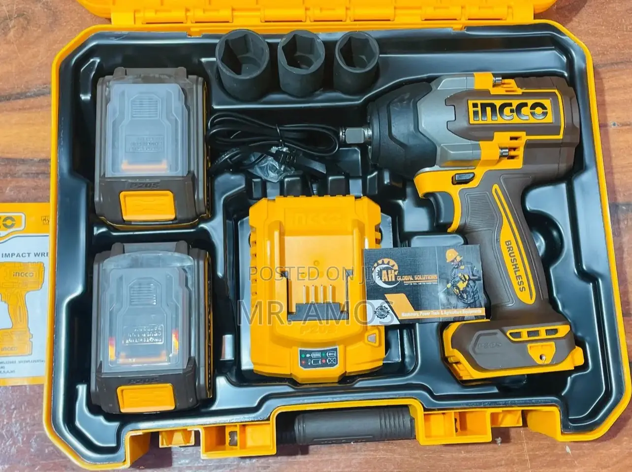 850nm Cordless Brushless Impact Wrench +4pcs Accessories - Ciwli2085