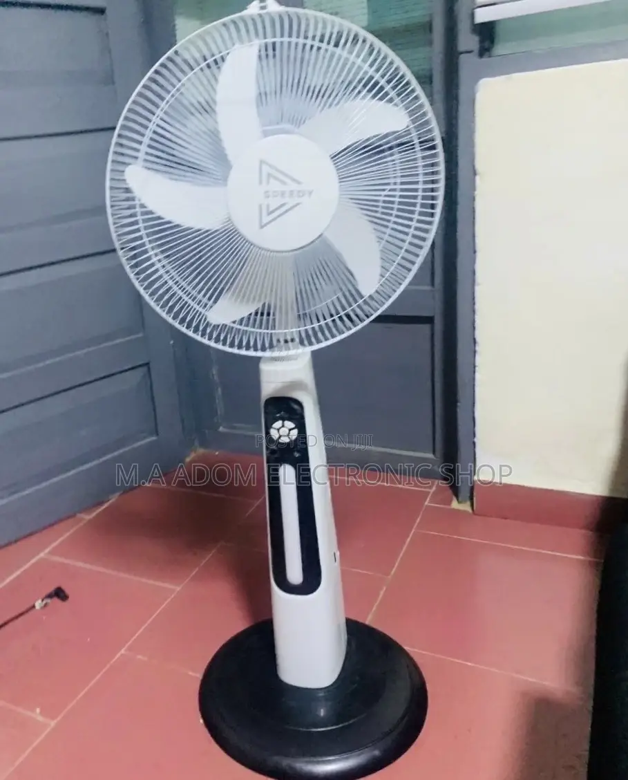 Reliable Speedy Rechargeable Electric Standing Fan(White).