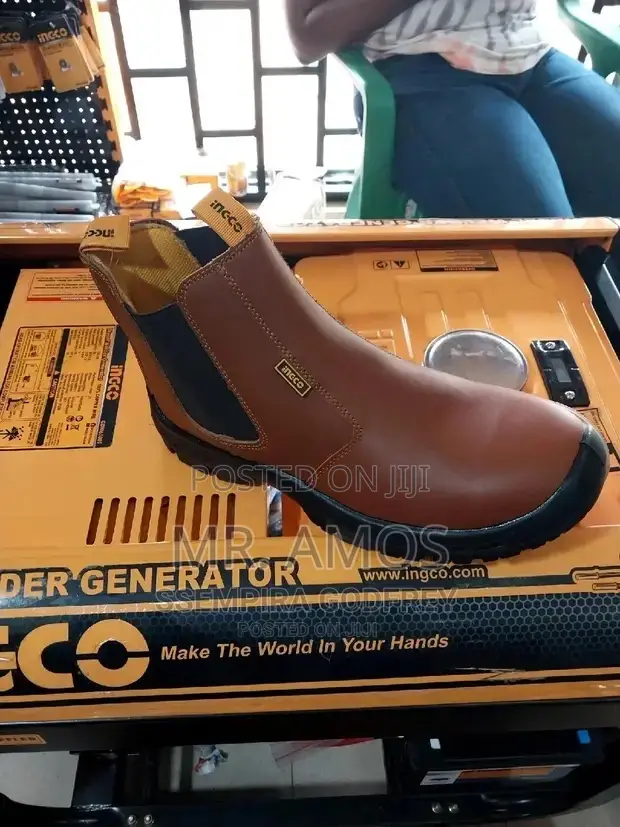 Brown Leather Safety Boot With Steel Toe Cap - Ssho8sb