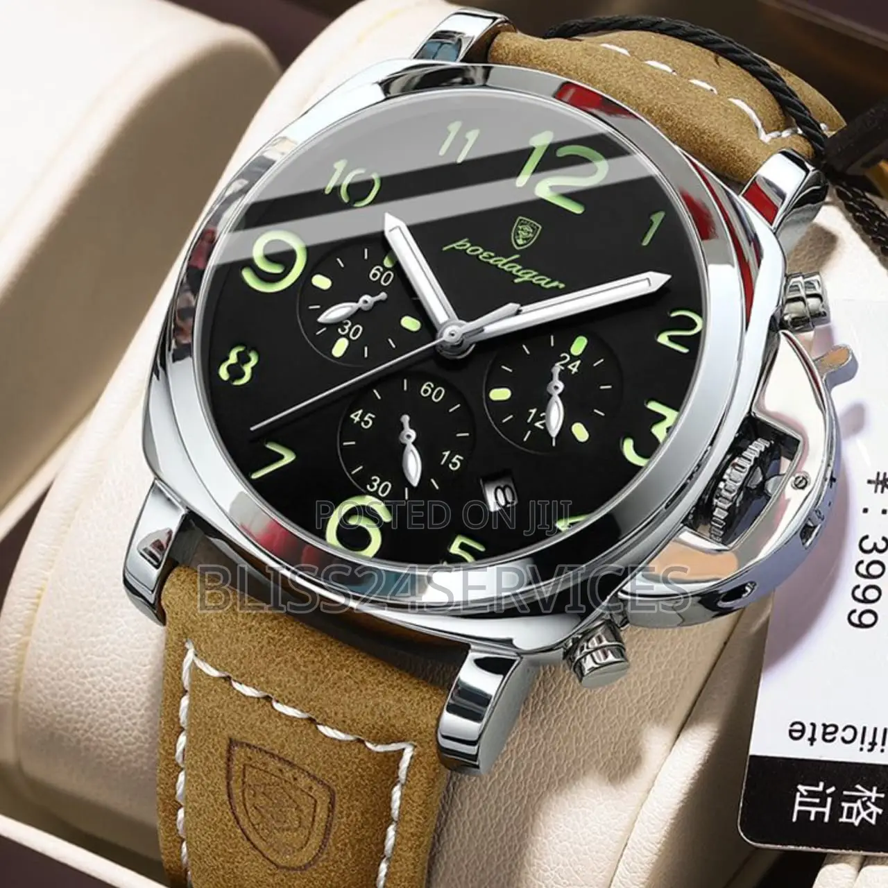 Men's Chronograph Leather Watch