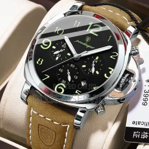 Men's Chronograph Leather Watch