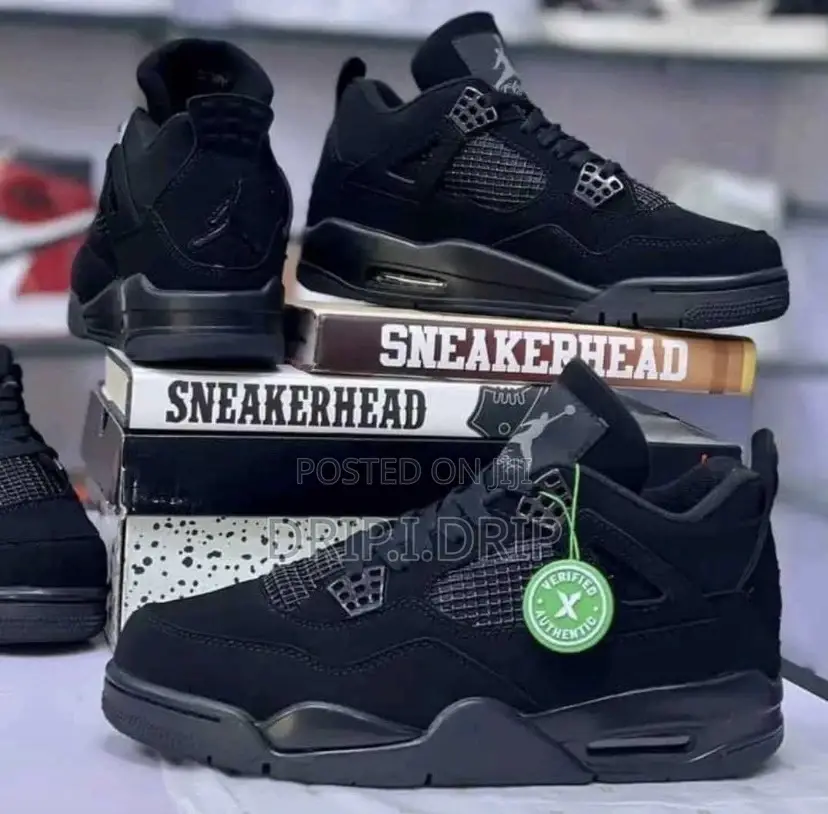 Jordan 4 All Black . All Sizes Available High Grade