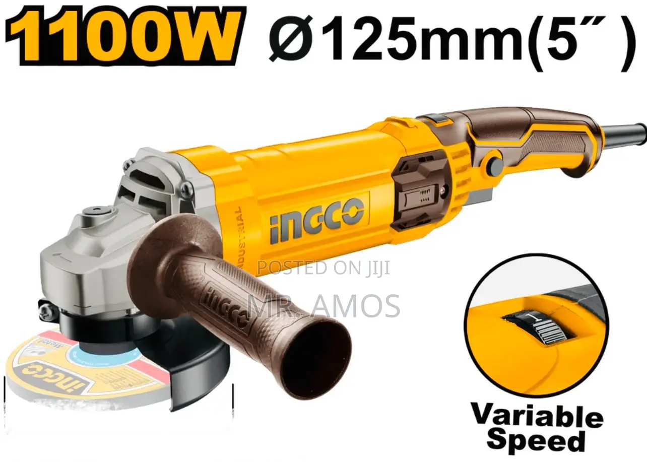 1100 Watt 5 Inches Angle Grinder With Variable Speed - Ag11008