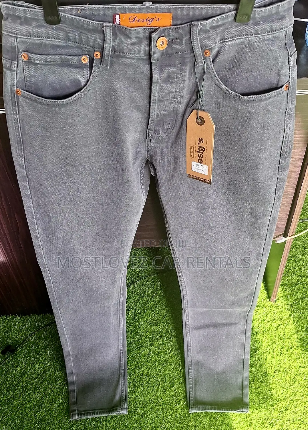 Regular Plain Grey Jeans Trousers For Sale Waist Size 33 in Accra