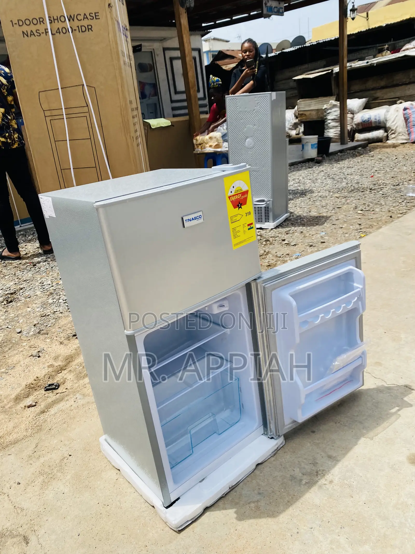 Quality Nasco 86ltrs Double Door Table Top Fridge(Gray).