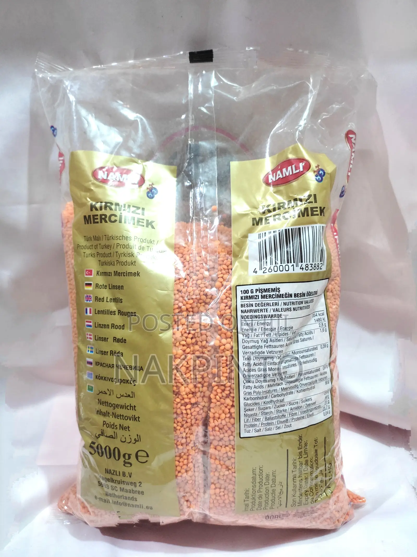 Whole Red Lentils 5kg