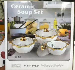 3pcs Ceramic Soup Pot