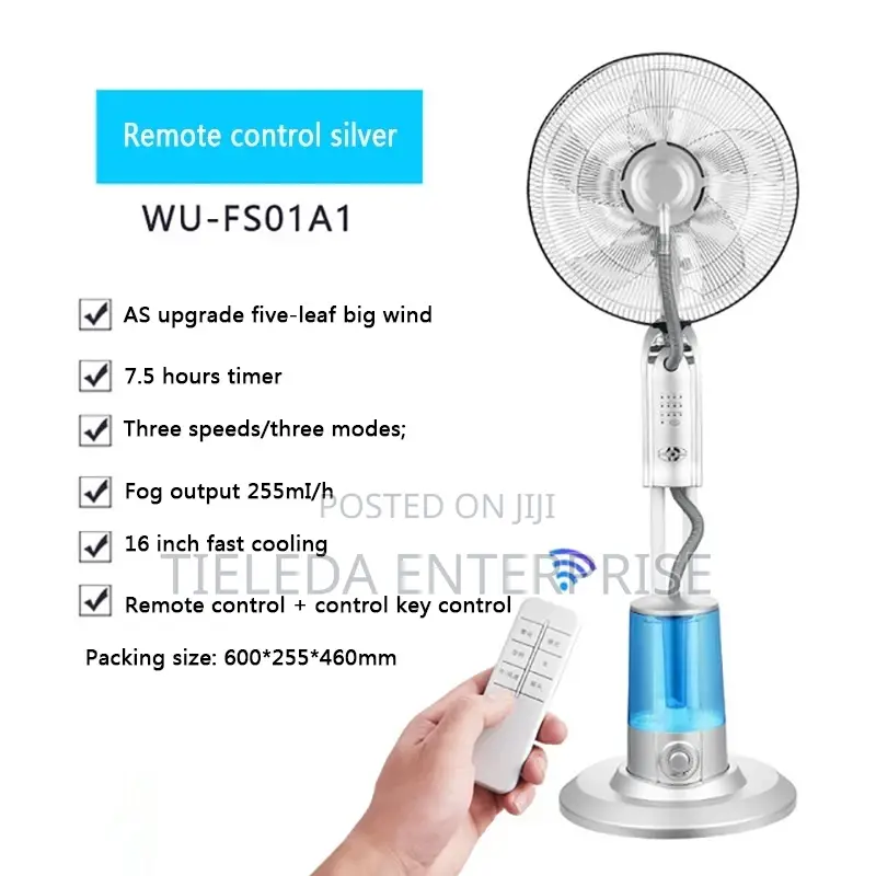 Water Mist Rechargeable Floor Fan With