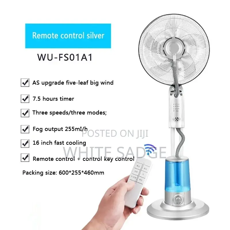 Water Mist Rechargeable Floor Fan With
