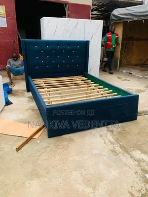 Fabric Material Double Bed Frame