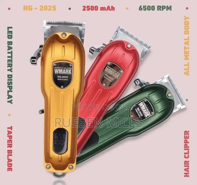 Wmark NG-2025B Elite Barbers Cordless All Metal Hair Clipper