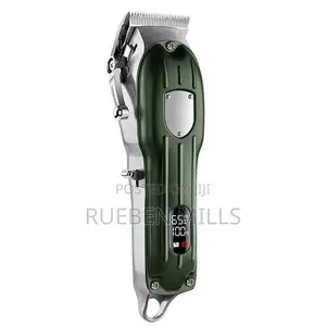 Green Metal Body Wmark Professional Cordless Hair Clipper