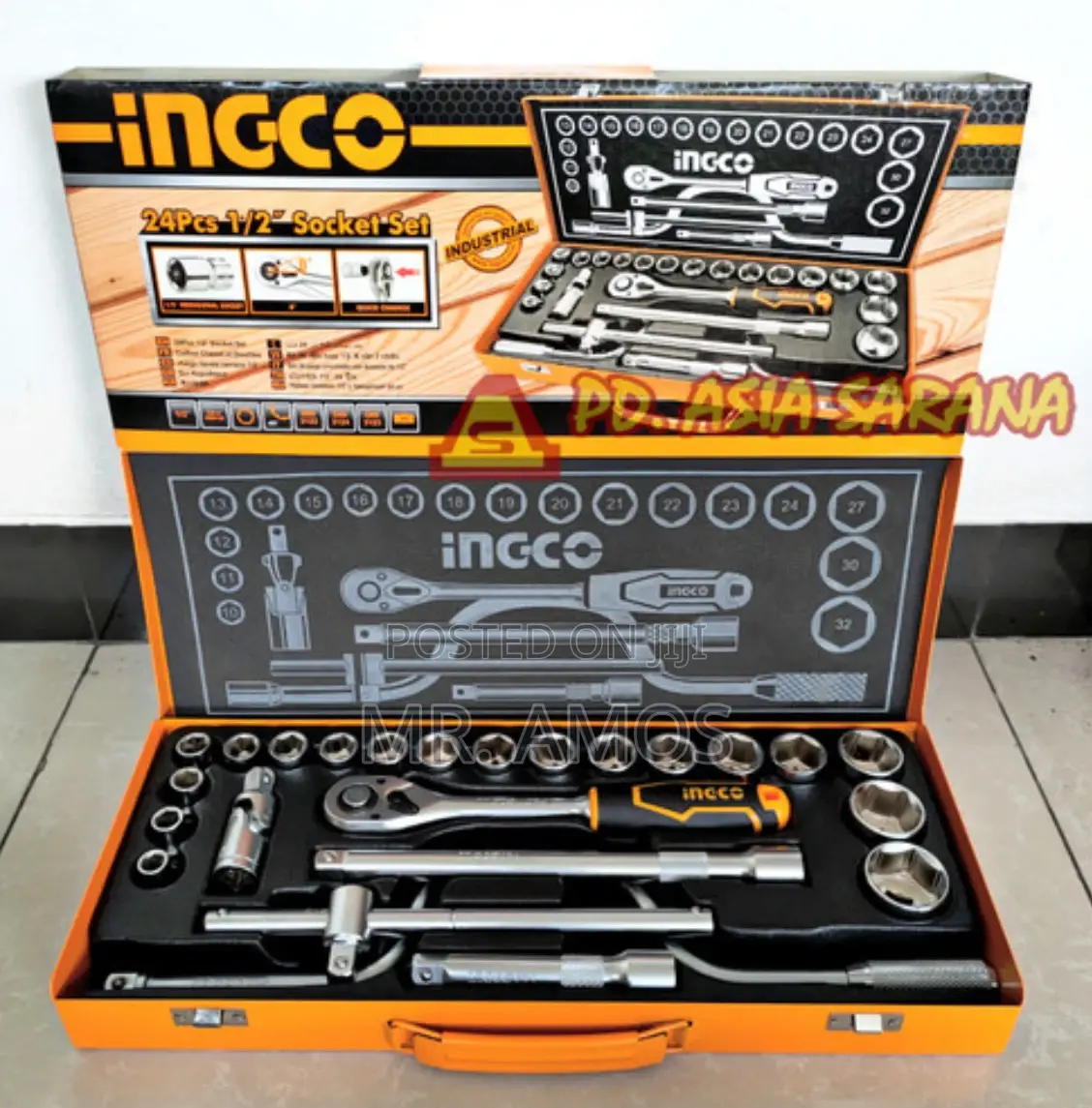 Ingco 24 Pieces 1/2" Robust Socket Set - Hkts0243