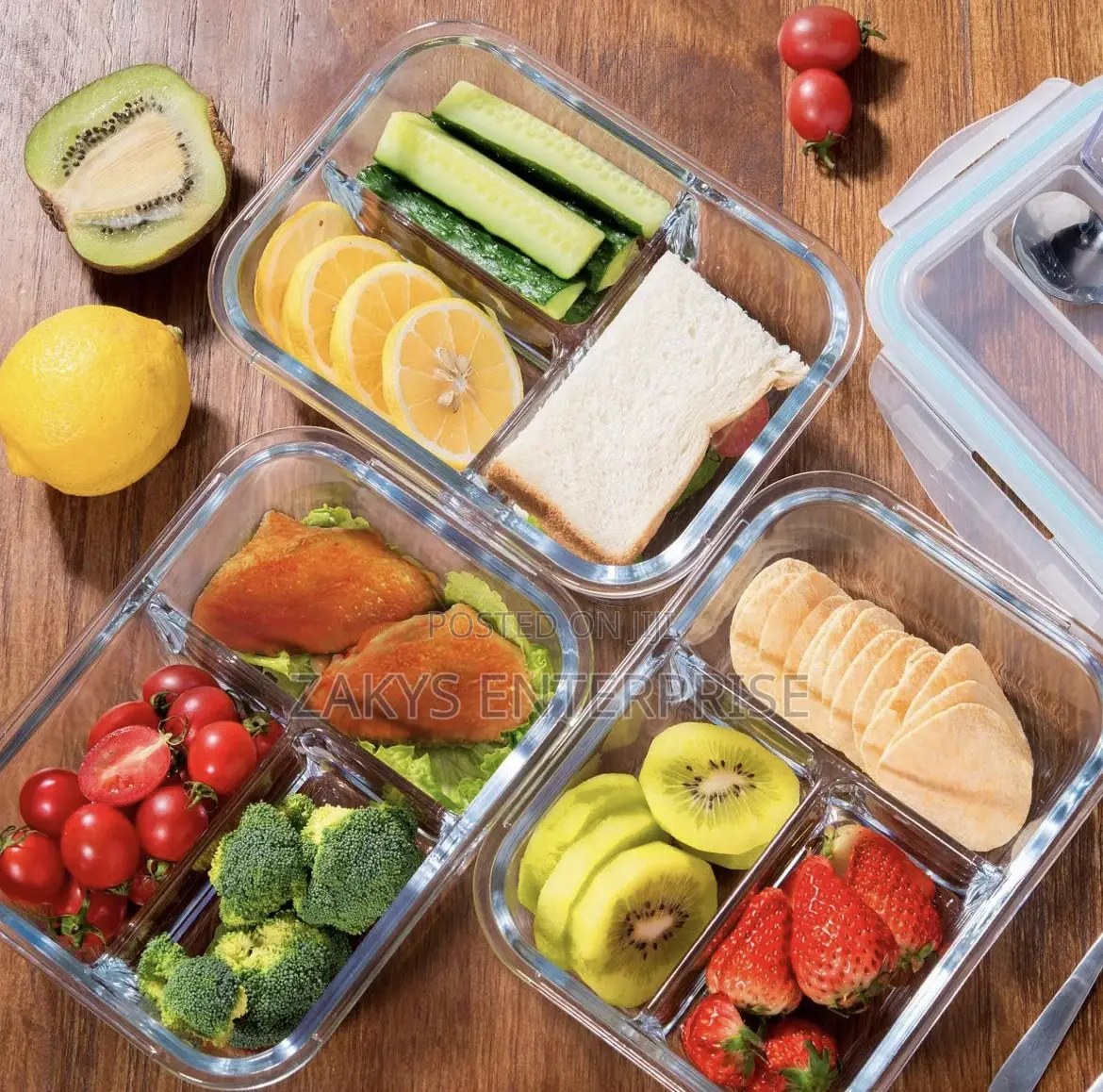 3 Compartment Glass Storage/Lunch Bowl