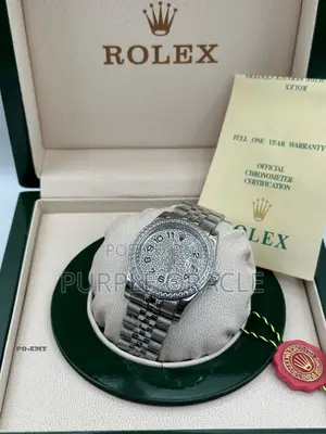 Shiny Stainless Steel Rolex Wristwear