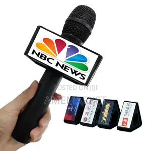 Square Triangle Microphone Station Logo TV Interview