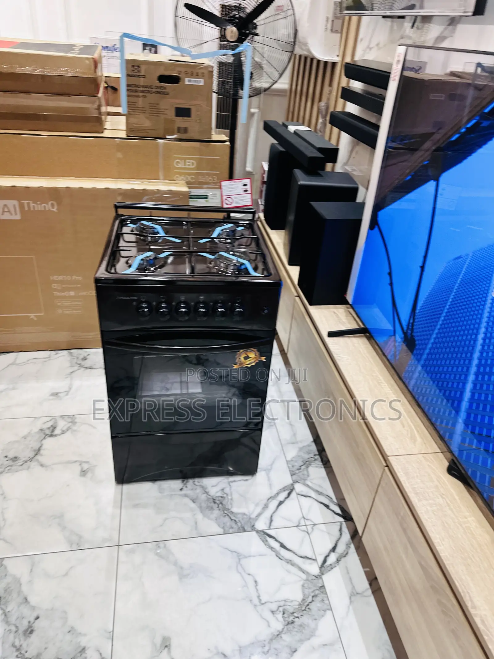Powerful Stainless Steel Black 50/50 4burner Gas Cooker