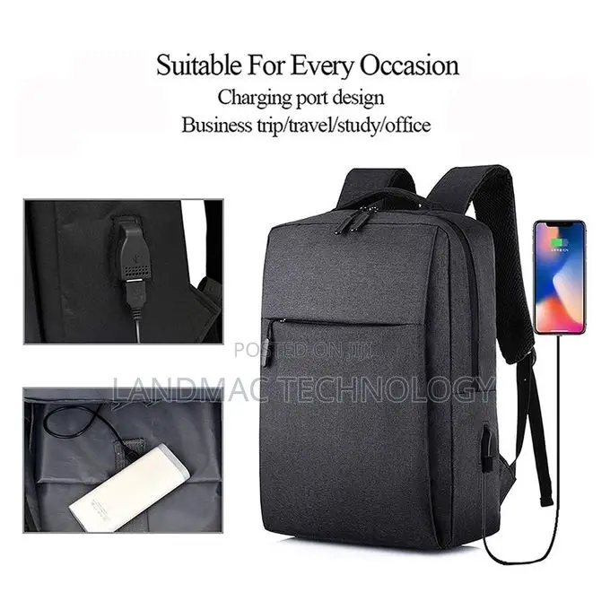 Casual Bag Business Laptop Backpack With USB Charging Port